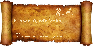Musser Ajnácska névjegykártya
